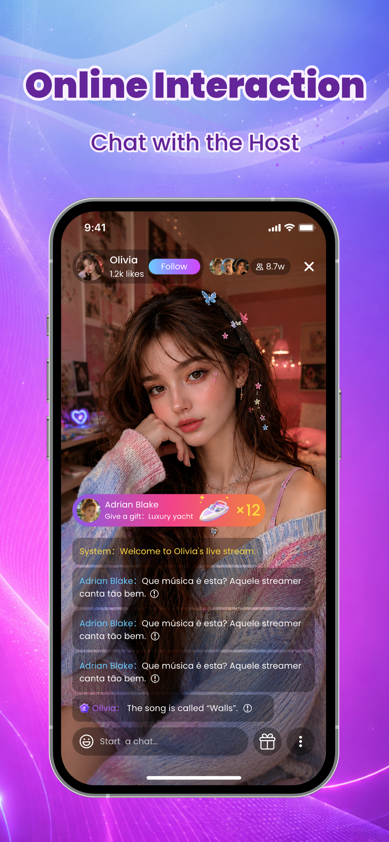 Chat with a live host on Sonnet